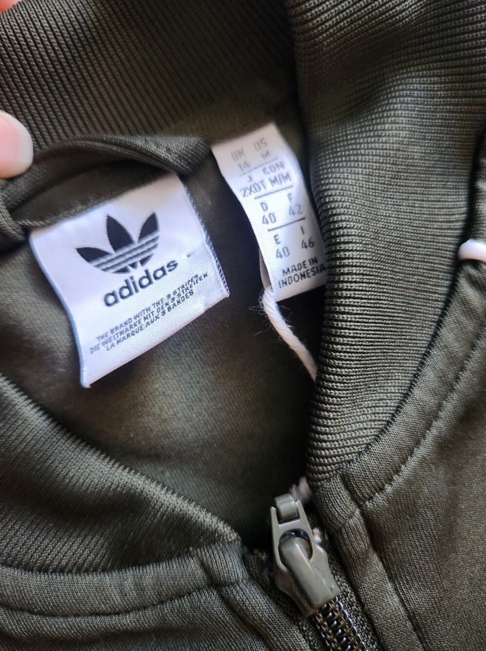 Adidas Originals Superstar TT Track Top Sports Jacket Athletic Khaki Green Sz M - Picture 2 of 7